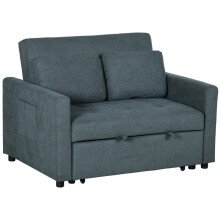 Loveseat Sofa Bed – Charcoal Grey Convertible Settee