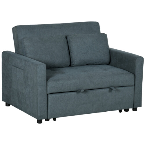Loveseat Sofa Bed – Charcoal Grey Convertible Settee