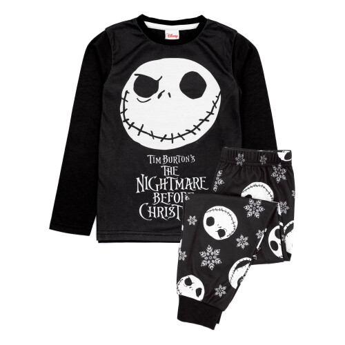 (7-8 Years, Black/White) Nightmare Before Christmas Boys Pyjama Set