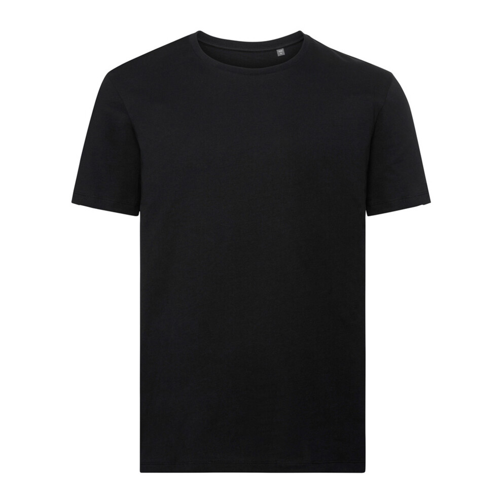 Russell Athletic Mens Authentic Pure Organic T-Shirt (Black) - Size Small - Image 2