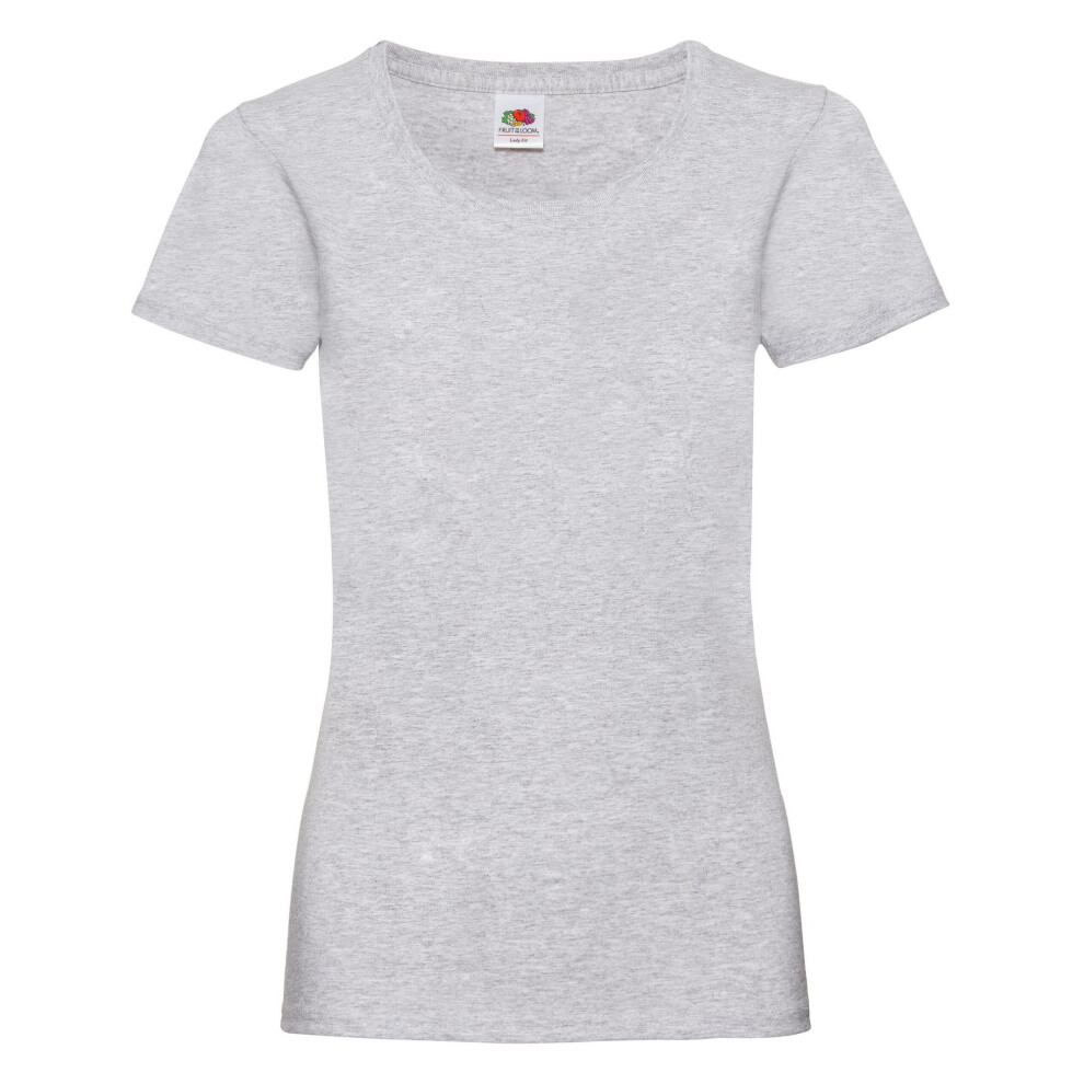 Fruit Of The Loom (16 Uk, Heather Grey) Womens/Ladies Valueweight Heather Lady Fit T-Shirt