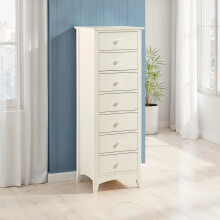 Cameo 7 Drawer Narrow Chest ivory color