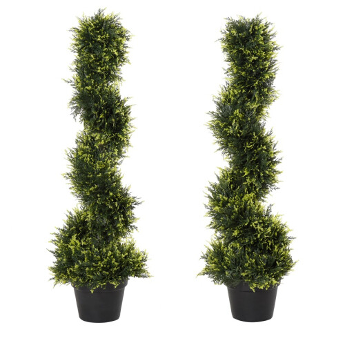 90cm Spiral Topiary Trees Set of 2 with Pots