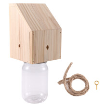 Armadilha para Abelhas Carpinteiras para Galpão Externo, Estilo Natureza, Armadilha de Madeira Suspensa para Cofre de Abelhas Externo, Jarra de