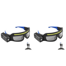 2X XTE Multifunction Glasses Lamp Ultra Light Wave Sensor Control Rechargeable Headlamp for Cycling Fishing Repair