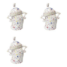 3X Boîte avec Attitude, Boîtes de Rangement Hermétiques pour Cuisine, Joli Réservoir de Stockage de Nourriture avec Couvercle Hermétique Blanc