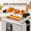 Homcom HOMCOM 2 Slice Toaster with Touch Screen, LED Countdown, 6 Browning Levels 5