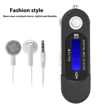 2X MP3 Player with Earphone 8GB, Portable Music MP3 USB Player with LCD Screen FM Radio for Walking Running (Black)