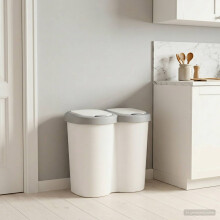 vidaXL Mülltonne Weiß 49,5 x 30 x 46,5 cm PP
