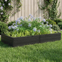 vidaXL Hochbeet Schwarz 151 x 75,5 x 25 cm PP