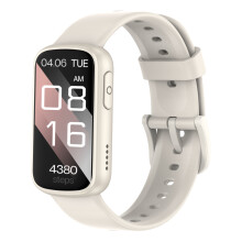 Multifunkcyjny smartwatch kompatybilny z Da Fit — 1.47-inch kwadratowy ekran TFT, IP68, połączenia Bluetooth, bateria 150mAh Beige