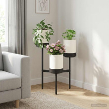 vidaXL Blumenständer Weiß 54 x 49 x 81 cm PP und Stahl