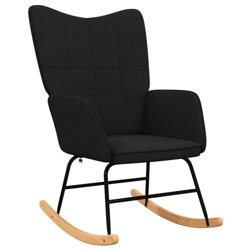 VidaXL vidaXL Schaukelstuhl Schwarz Stoff 1