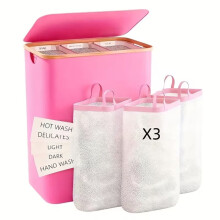 Hampers for Laundry Basket with Lid, 160L Extra Large 3 Section Clothes Divided Organizer for Bedroom, Laundry Room