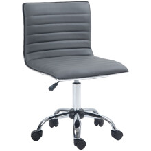 (DARK GREY, Faux Leather) Adjustable Swivel Office Chair - Dark Grey PU Leather