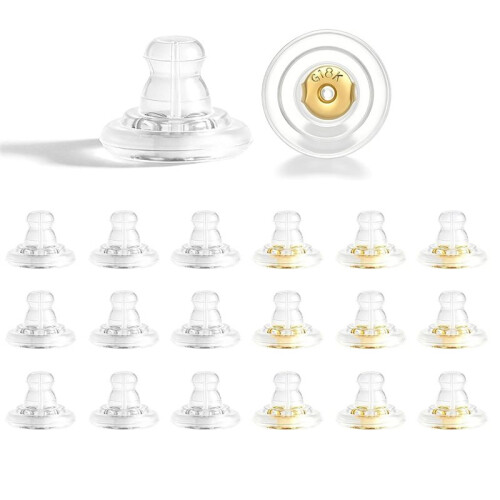 20 PCS Clear Silicone Earring Backs for Thin Posts-Anti-Drop, Supportive, and Secure (Disc-Style) for Studs Heavy