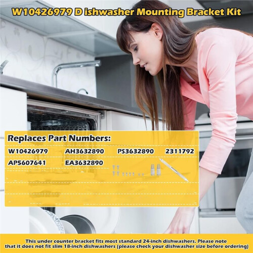 W10426979 24" Dishwasher Mounting Bracket Kit for , ,  - Granite & Quartz 2