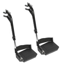 Universal Wheelchair Footrest Replacement - Adjustable Composite Footboard & Heel Loop, Foldable Comfort Support