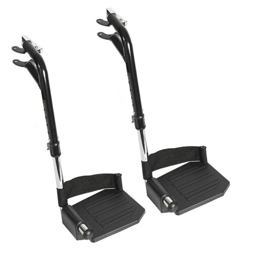 Universal Wheelchair Footrest Replacement - Adjustable Composite Footboard & Heel Loop, Foldable Comfort Support