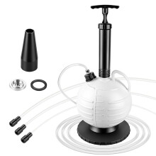 6L Vacuum Oil Extractor Pump - Portable Fluid Extractor Oil Change Pump with 39.4" Main Hose, Three 41" Extension Tubes