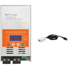 Controlador de Carga Solar MPPT de 80 A con WiFi, Controlador de Carga Solar V124, 12 V/24 V/48 V Automático, para Litio, LiFePO4, AGM
