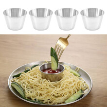 Paquet de 96 Tasses de Sauce à Condiments en Acier Inoxydable, Tasses à Sauce de Trempage de Qualité Commerciale