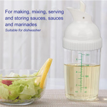 Vaisselle à Salade Shaker Récipient Vinaigrette Maison Bouteille Mélangeur Mesure Vinaigrette Verser Soft Grip 200 Ml