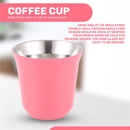 80Ml Double Wall Stainless Steel Espresso Cup Insulation for  Pixie Coffee Cup Capsule Shape Coffee Mugs,E 2
