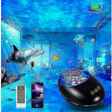 Veilleuse projecteur avec télécommande et minuterie, rechargeable par USB, lampe projecteur Bluetooth avec 8 modes de co