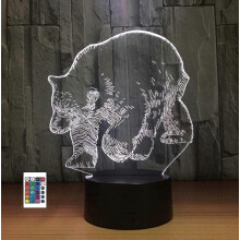 XYC 3D Creative Ours Polaire Télécommande 16 Couleurs Veilleuses Illusion Acrylique LED Table Lampe de Chevet Enfants Ch