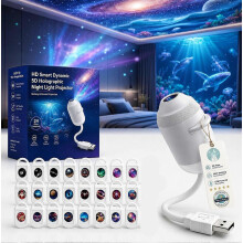 Vylepšený Plug and Play HD hviezdny projektor s 24 filmami, 2 v 1 Galaxy Star