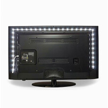 Téléviseur rétroéclairé LED pratique avec alimentation USB, effet d'éclairage ambiant, blanc pur, taille (téléviseurs 30
