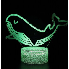 XYC Lámpara óptica 3D ilusión luz nocturna gran ballena lámpara de mesa 3D niños regalo de cumpleaños regalo de luz crea