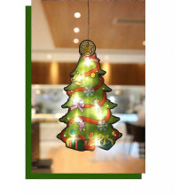 Noël 10 LED Silhouette lumières fenêtre maison fête suspendus décors, arbre de noël Pxcl