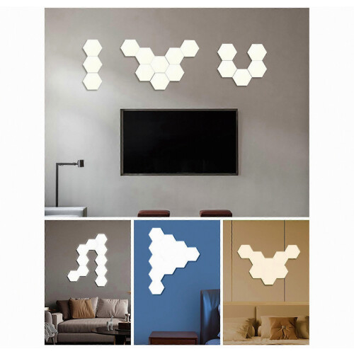 Wall Creative Night Light LED Bedroom Decorative Hexagonal Module Honeycomb Modeling Lamp Bedside Background Lights 2