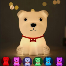 2023 - Veilleuse Enfant Chien, Veilleuse Rechargeable Enfant Adulte Bébé, Veilleuse LED Portable en Silicone
