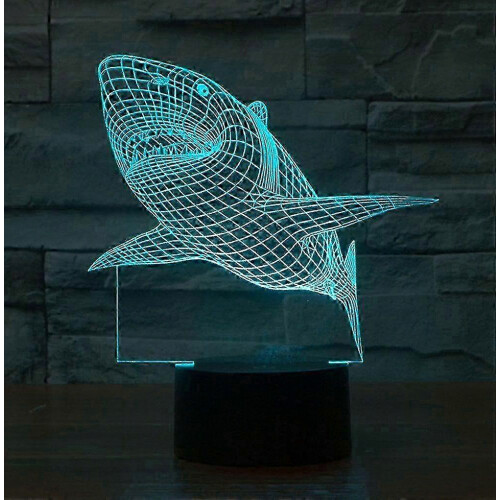 2026 3D Lamp Visual Light Effect Touch Switch Colors Changes Night Light (Shark) 1