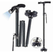 LED Walking Stick for Seniors, Adjustable Handle Foldable Light-Up Cane