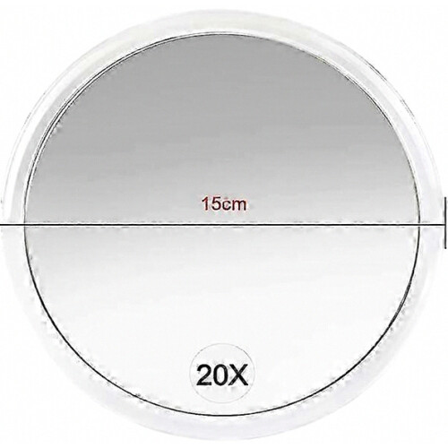 Specchio ingranditore 20X con ventose (rotondo 15 cm) - Perfetto per 2