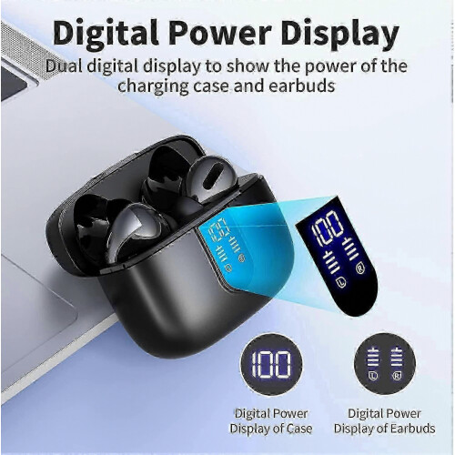 bluetooth headset true wireless earplugs 60H playback LED power display headset 1