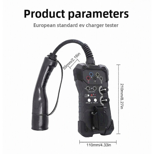 Τύπος 2 EVSE Tester Simulator IEC 62196-2 Portable Testing Device, Real-Time Voltage Current Monitor Precise EV Char 2