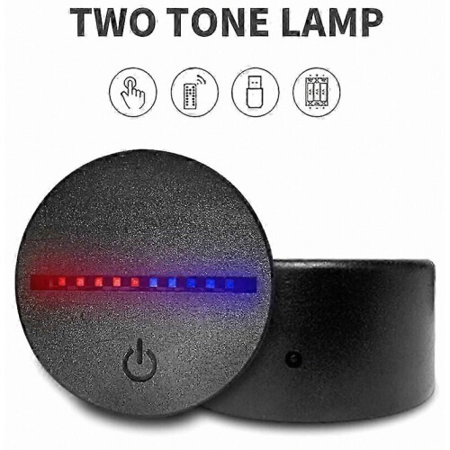 6PCS 3D Lamp Base LED Night Light 7 Color Tones LED Lamp Base with Remote USB Cable 1