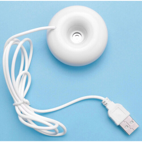 4X White Donut Humidifier USB Desktop Mini Humidifier Φορητός Creative Air Purifier Λευκός 2