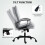 (LIGHT GREY, Linen) Double Padded Linen-Look Office Chair - Light Grey 6