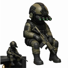 Figurina di mini soldato tattico, decorazione iperrealistica del soldato militare, mini statuetta di cecchino tattico da