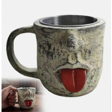 Tasse à visage drôle, langue saillante, tasse à café expressive, à thé, humoristique