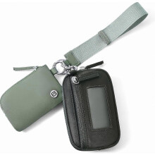 Nylon Wristlet Wallets, Dual Pouch Keychain Wristlet Wallet, RFID Small Wallet