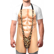Funny Men Cooking Grilling Tabliers Belly BBQ Funny Gag Cadeaux pour Noël, Blanc