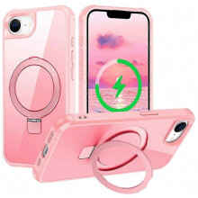 Compatibel voor iPhone 16e hoesje Compatibel met MagSafe Ringhouder Kickstand TPU + PC Telefoonhoes