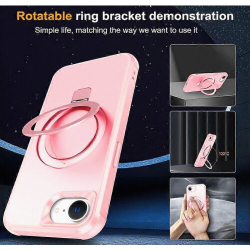 Συμβατή για iPhone 16e Θήκη Συμβατή με MagSafe Ring Holder Kickstand TPU + Κάλυμμα τηλε 1